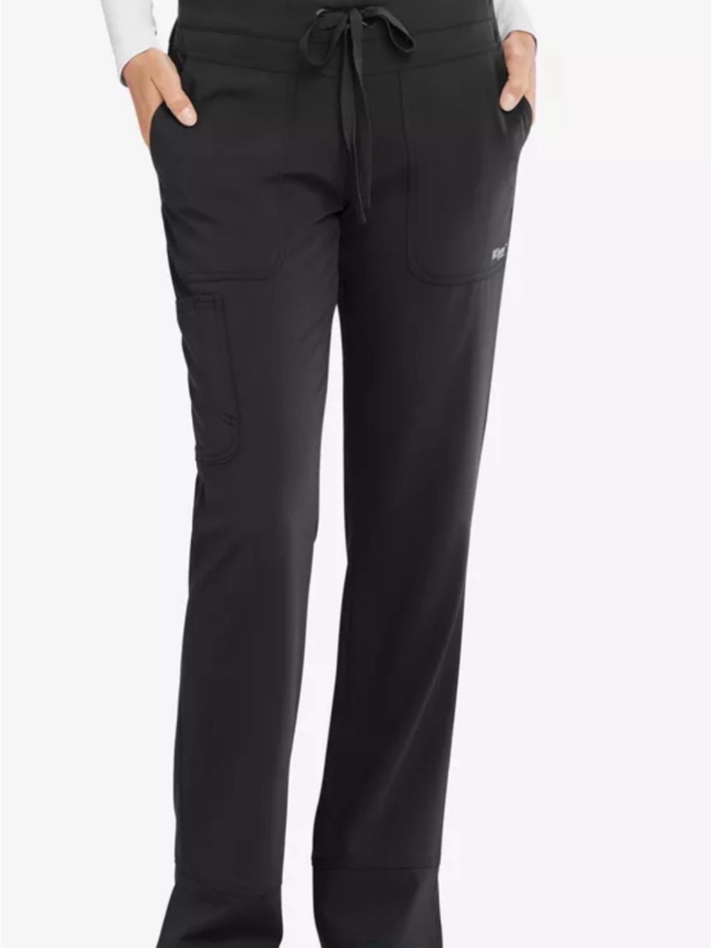 Grey's Anatomy Scrub Pants Women’s Medium Black Barco Drawstring Cargo Like New